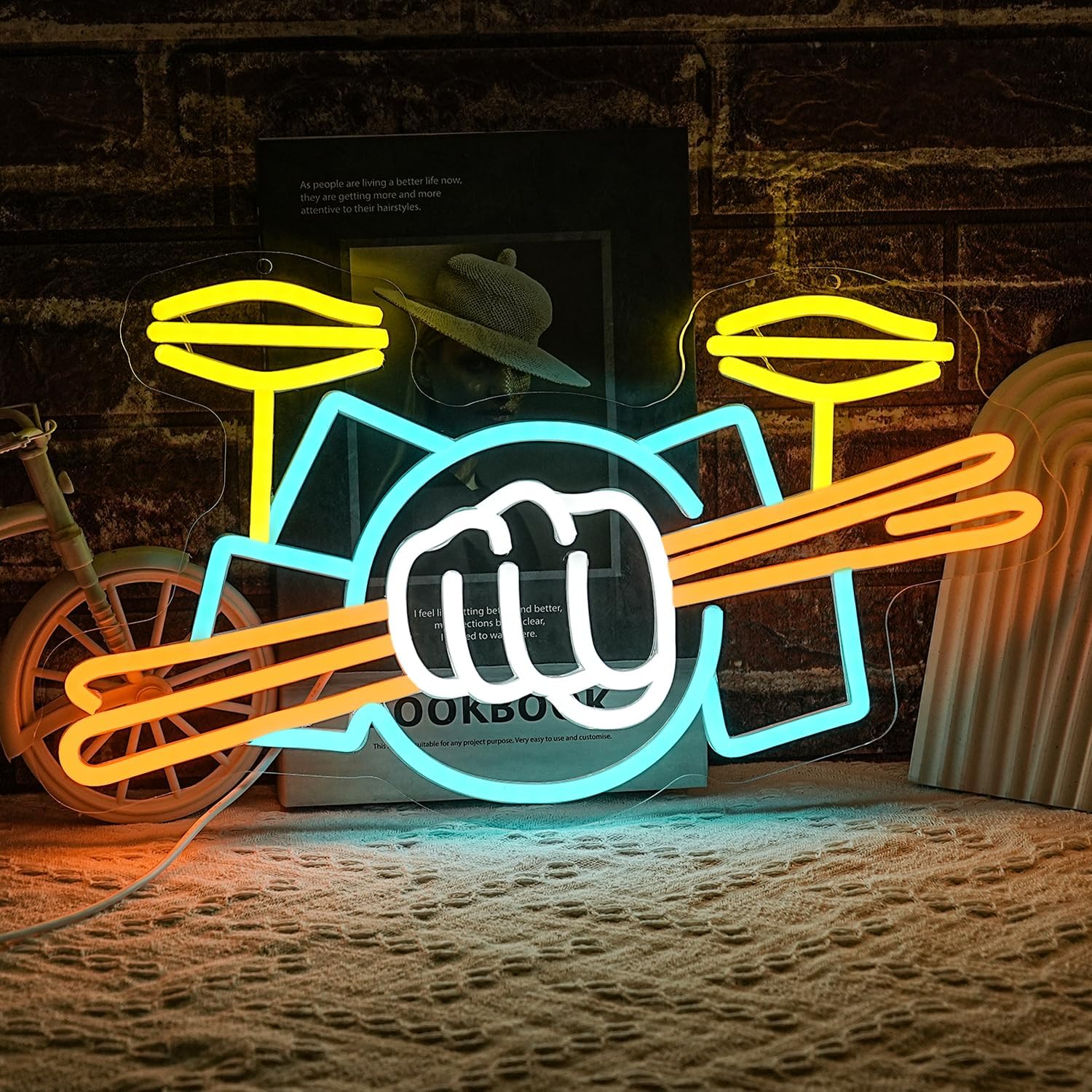 Musical Instrument Of - Letreiro Neon de Bateria Musical com