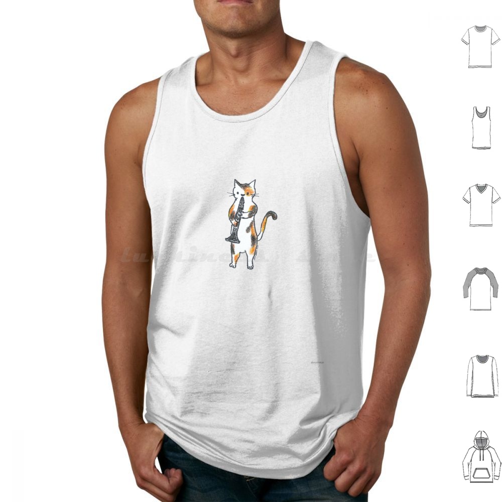 Musical Instrument Jazz - Meowtet: Clar Tank Tops, Camisetas Regata