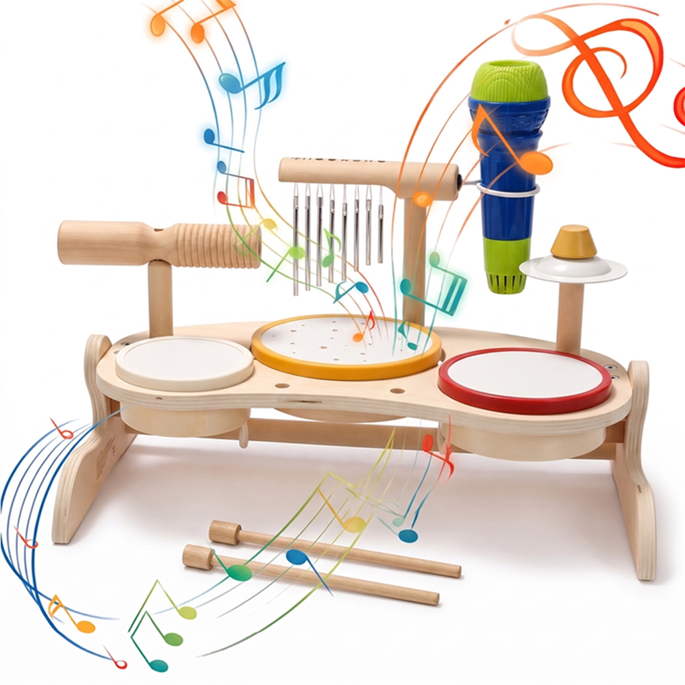 Musical Instrument Manufacturers - Conjunto de Tambores de Madeira para