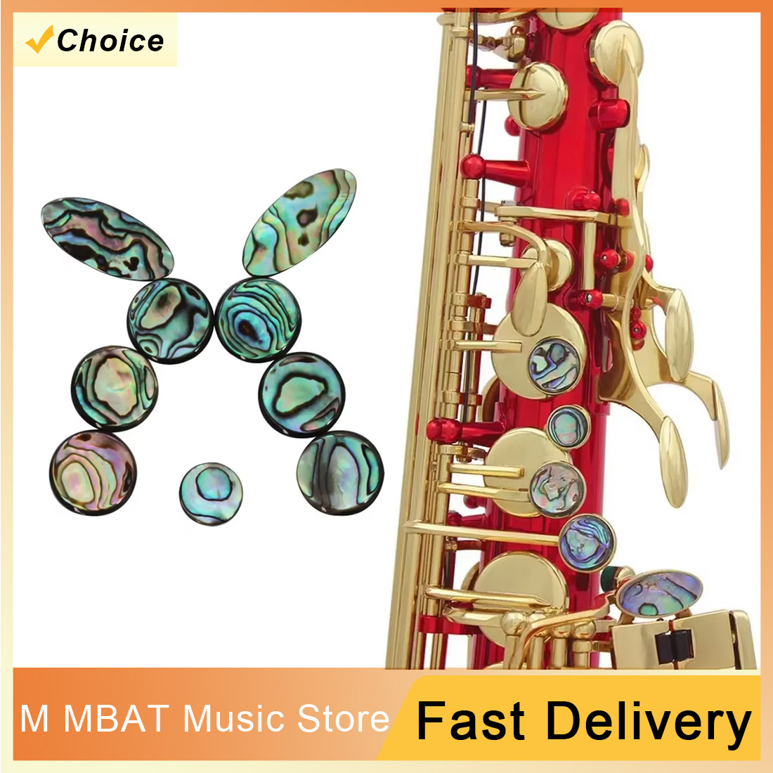 Musical Instrument Oboe - M MBAT Abalone Shell Saxofone Chave