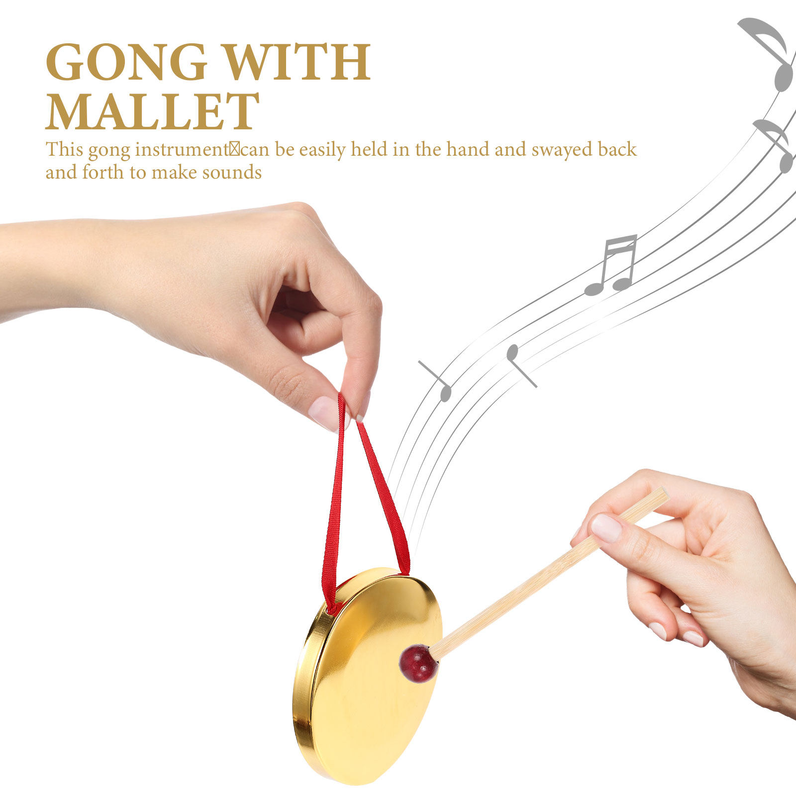 1 Conjunto de Gong Portátil de - Musical Instrument Mallet avaliação e preço
